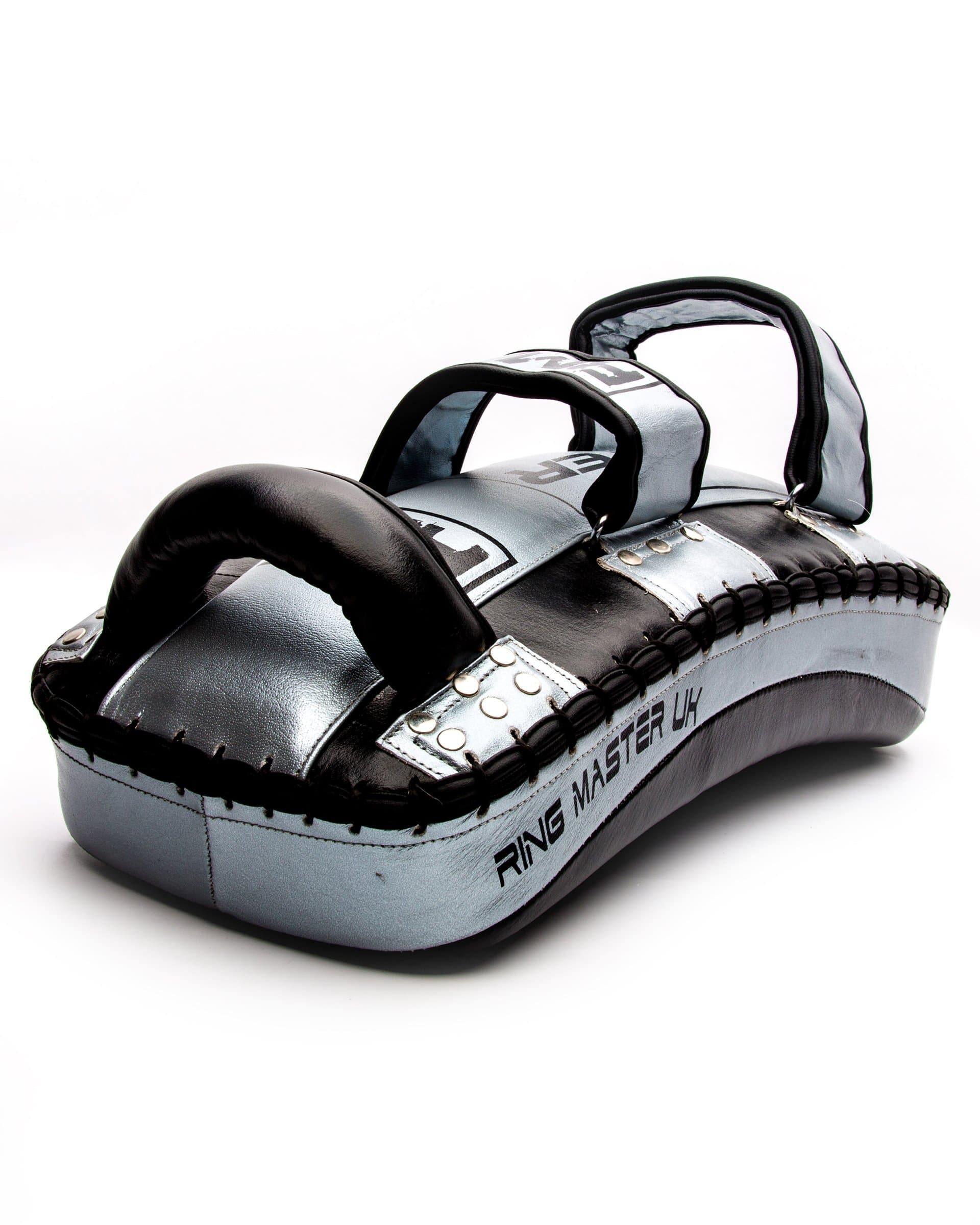 RingMaster Sports One Size Arm Pads Genuine Leather Blue and White (Single Item) image 6