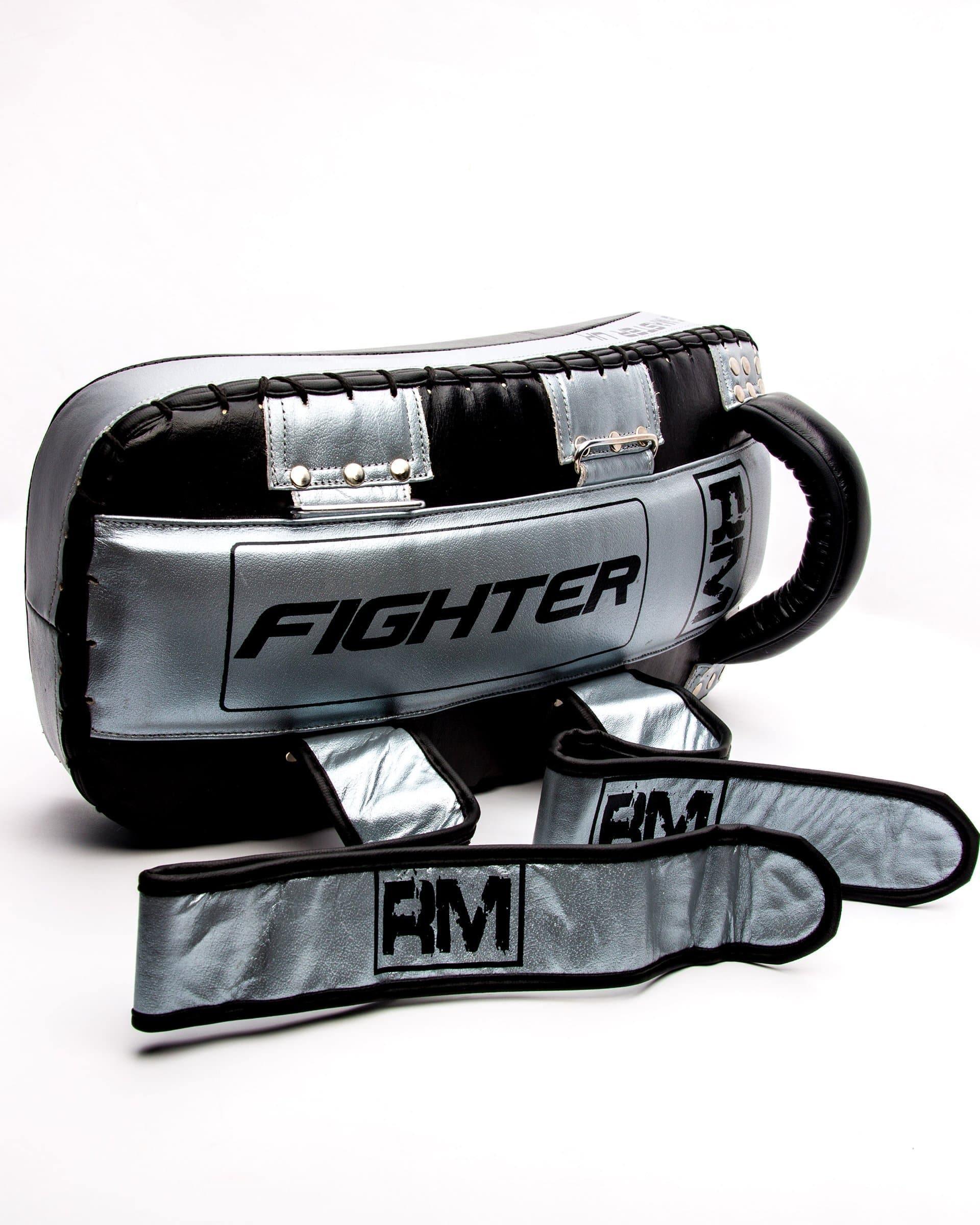 RingMaster Sports One Size Arm Pads Genuine Leather Blue and White (Single Item) image 2