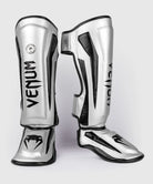 Venum Elite Standup Shinguards - Silver/Black Image 1