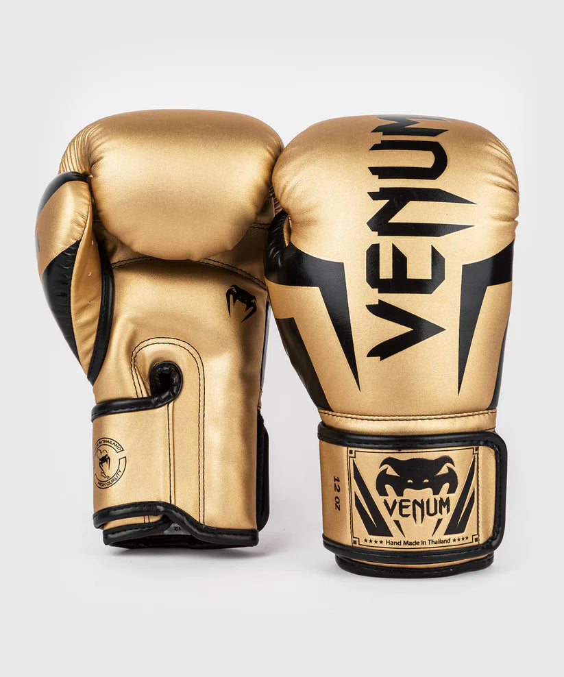Venum Elite Boxing Gloves - Gold/Black Image 1