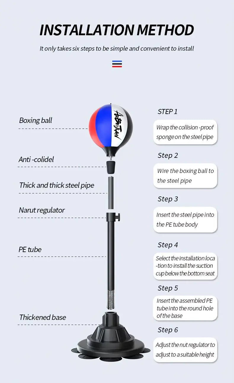 Boxing Reflex Ball Set with Base and Adjustable Stand Image 4