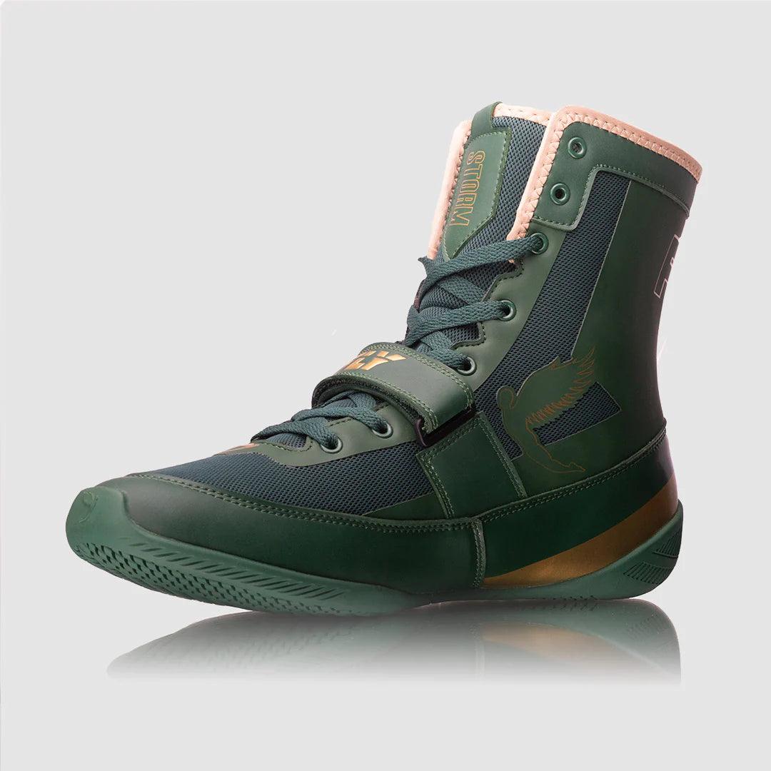 Fly Storm Boxing Boots Green - RINGMASTER SPORTS - Made For Champions