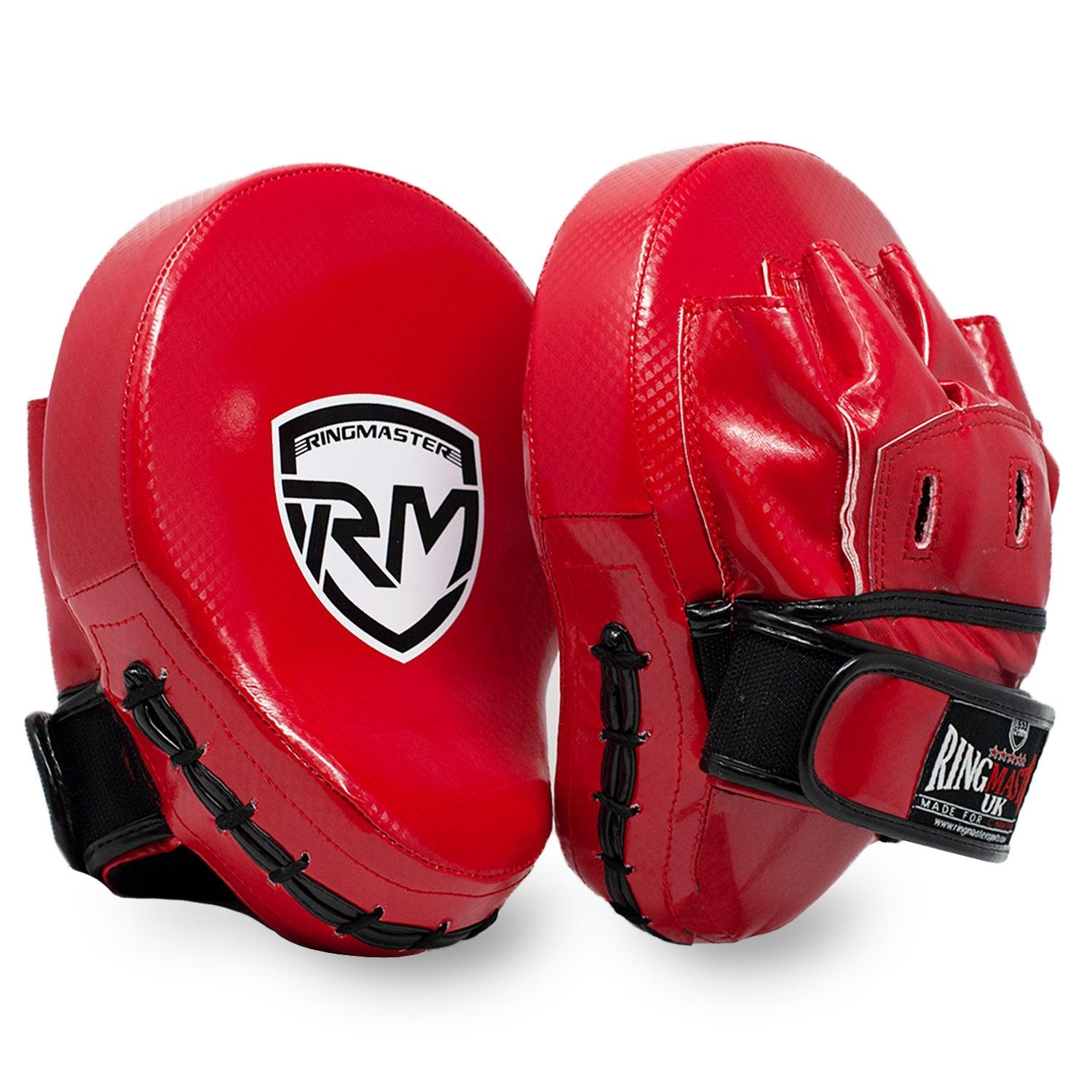 RingMaster Sports Ultralight Focus Pads Carbon Leather One Size Red - RingMaster Sports image 1