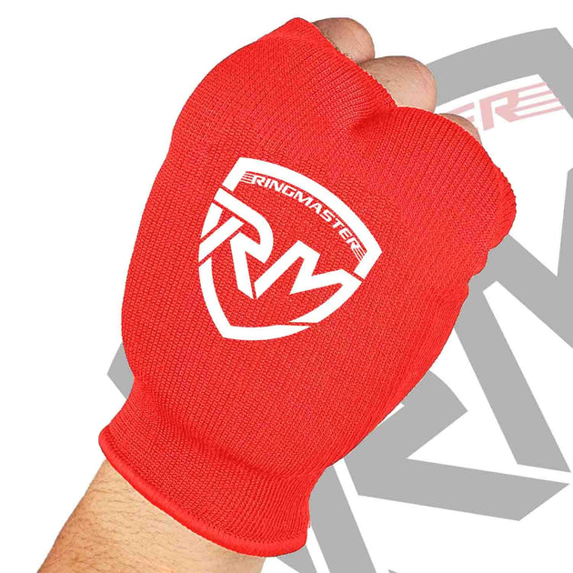 RingMaster Sports Slip on Elastic Hand Pads Mitts Red RINGMASTER