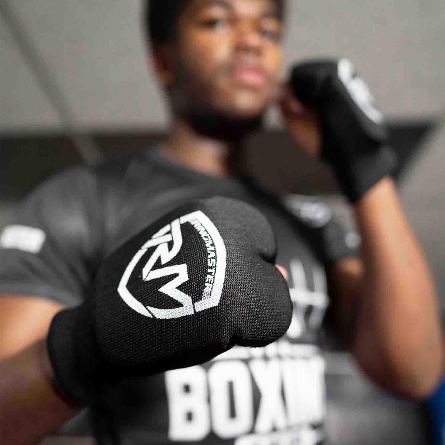 RingMaster Sports Slip on Elastic Hand Pads Mitts Blue - RINGMASTER SPORTS - Made For Champions