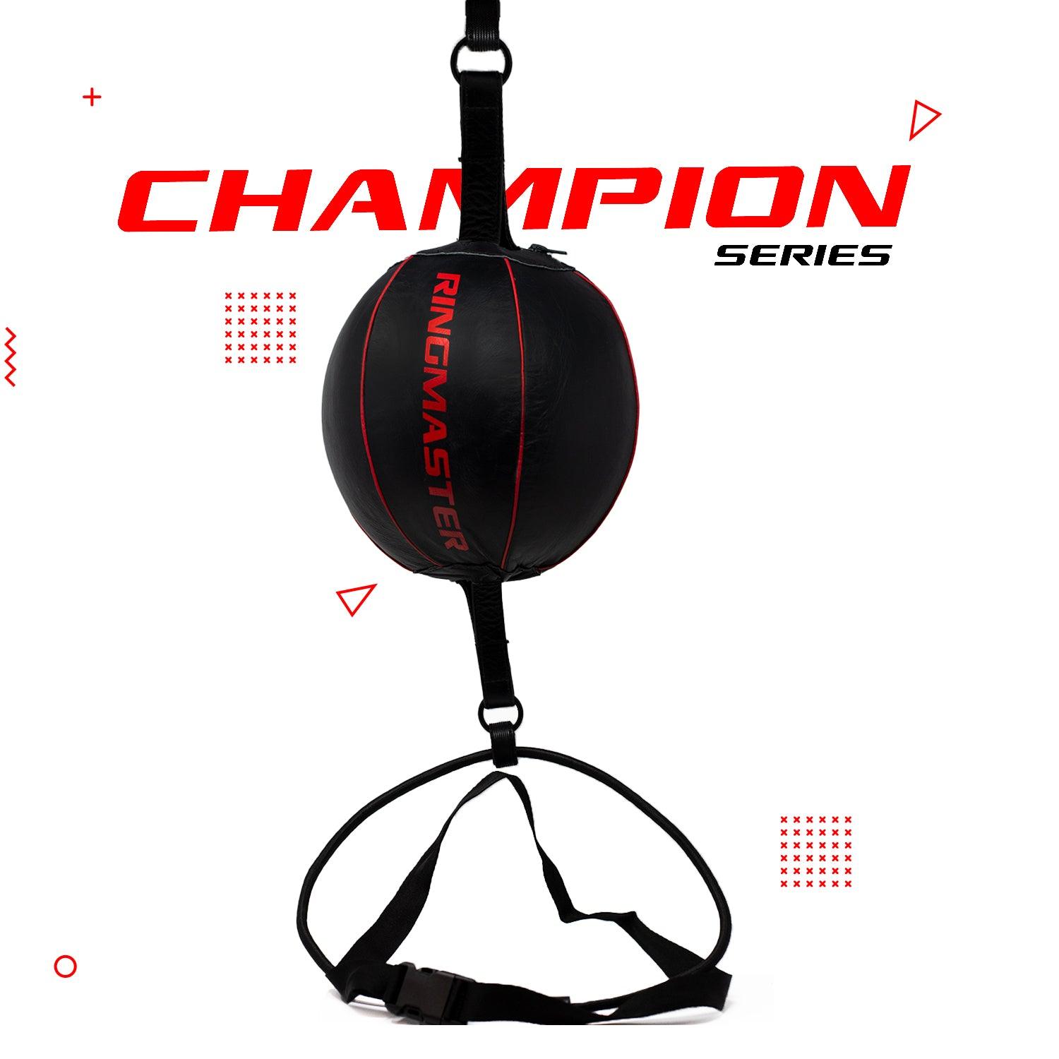 RingMaster Sports Double End Round Speed Ball Champion Series Genuine Leather Red/Black - RINGMASTER SPORTS - Made For Champions