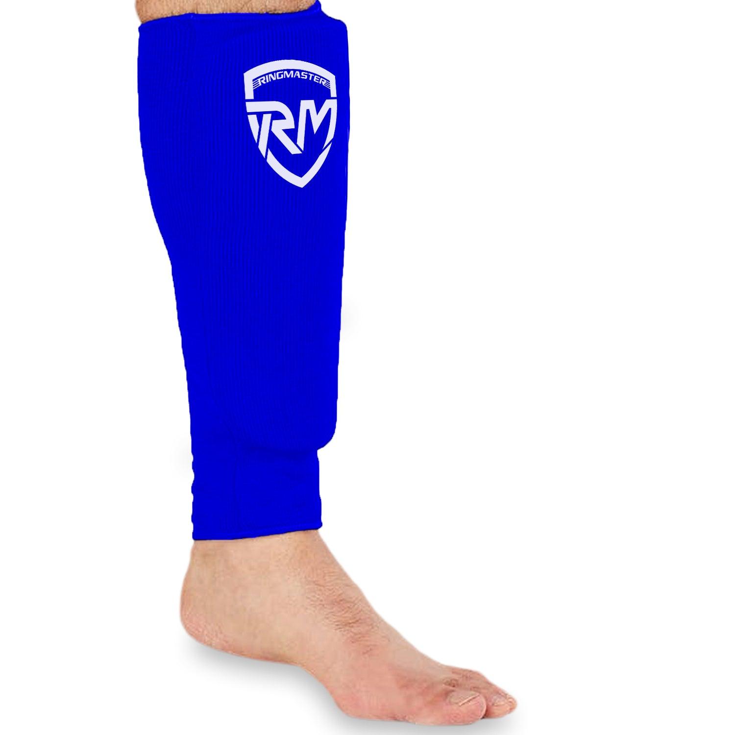 RingMaster Sports Kids Elastic Shin Pads Blue - RINGMASTER SPORTS - Made For Champions