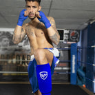 RingMaster Sports Elastic Shin Pads Blue - RINGMASTER SPORTS - Made For Champions