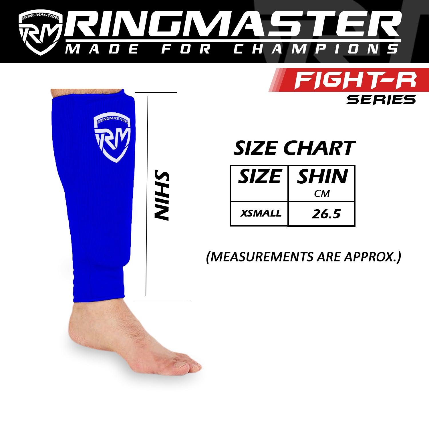 RingMaster Sports Kids Elastic Shin Pads Blue - RINGMASTER SPORTS - Made For Champions