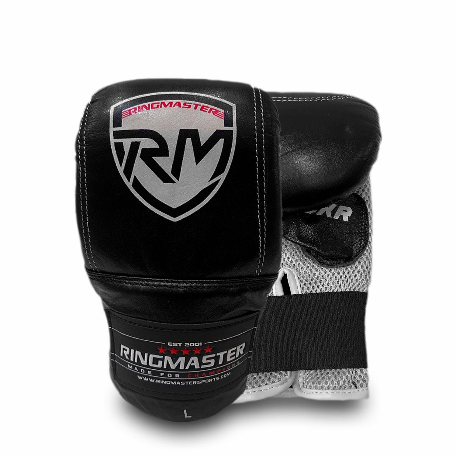 RingMaster Sports Bag Mitts BoxR Series Genuine Leather Black - RINGMASTER SPORTS - Made For Champions