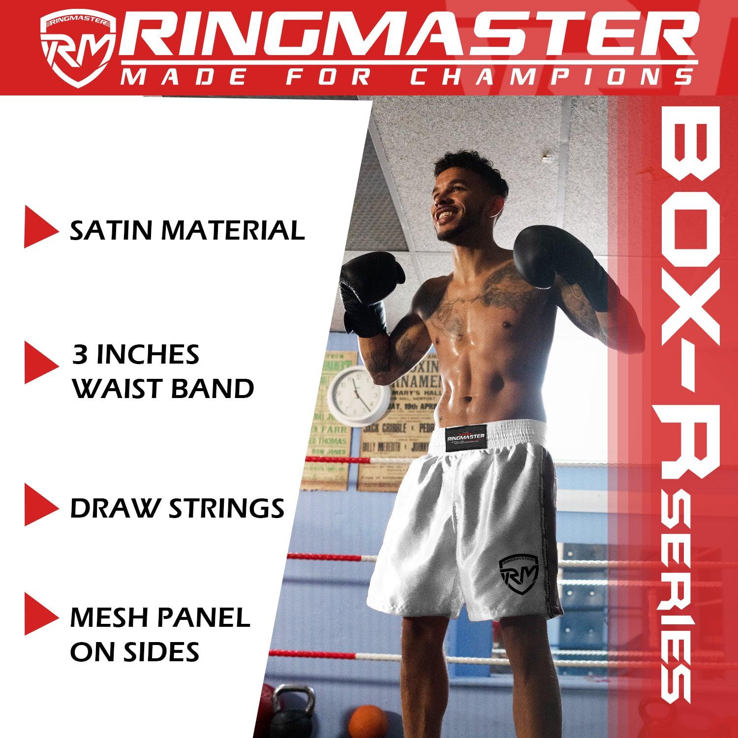 RingMaster Sports BoxR Senior Boxing Shorts White image 4