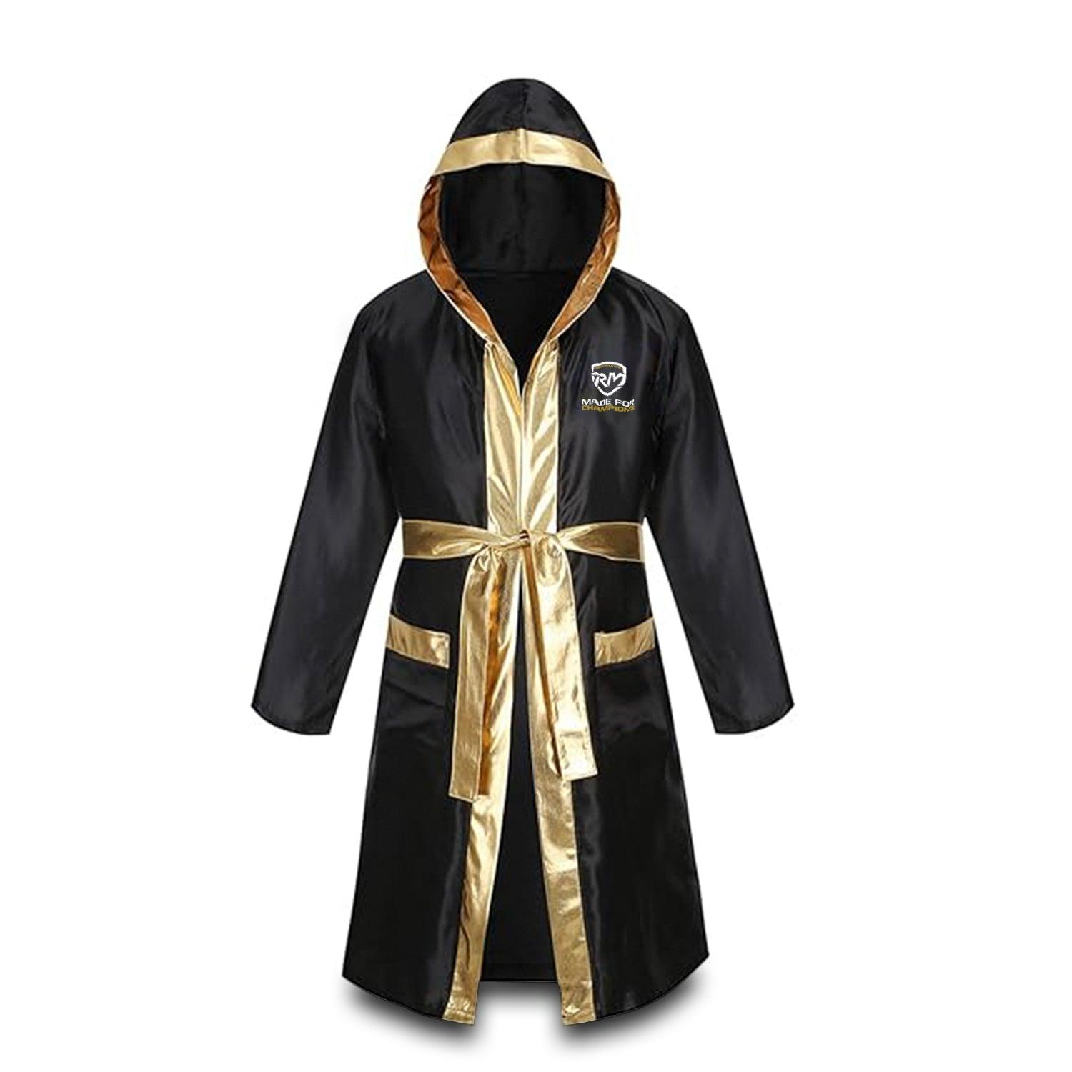 RingMaster Sports Champion Series Boxing Fight Robe Black & Gold Gown Image 1