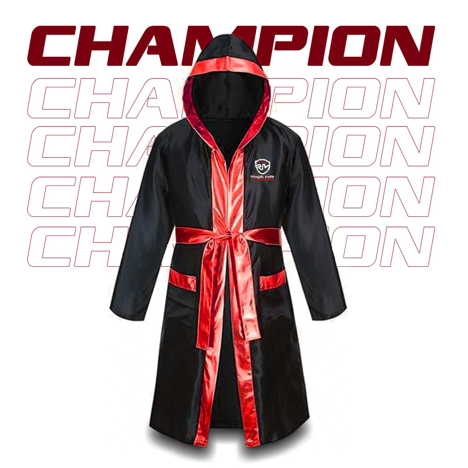 RingMaster Sports Champion Series Boxing Fight Robe Black & Red Gown Image 2