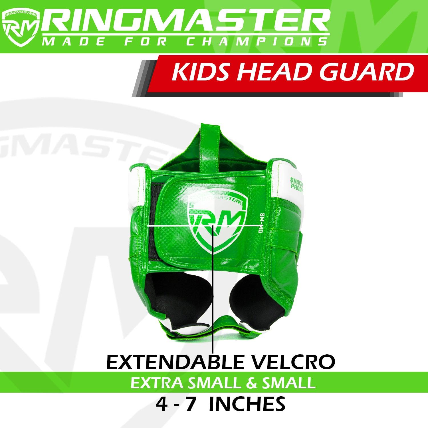 Junior Head Guard Boxing, Head Guard green & white Kids headguards boxing, best junior boxing head guard, Kids Headguards, head guard, boxing head guard, taekwondo head guard, karate head guard, taekwondo head guard price, taekwondo white head guard, Ringmaster Sports Head guard, Ringmaster Sports Equipment, Ringmaster boxing Equipment,RingMaster Sports Kids Boxing HeadGuard Green and White image 4