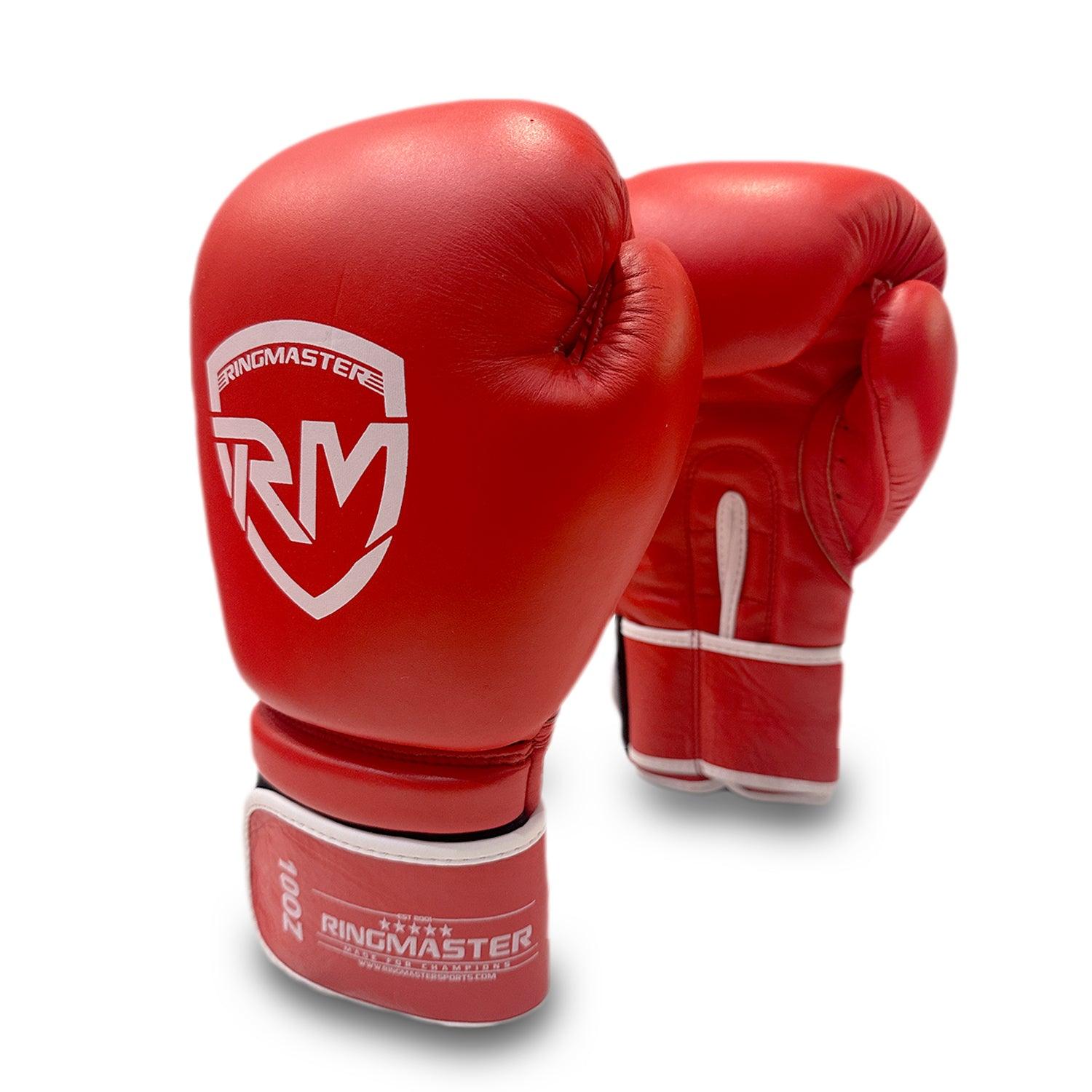 RingMaster Sports Boxing Gloves Champion Series IBA Styled Genuine Leather Red - RINGMASTER SPORTS - Made For Champions