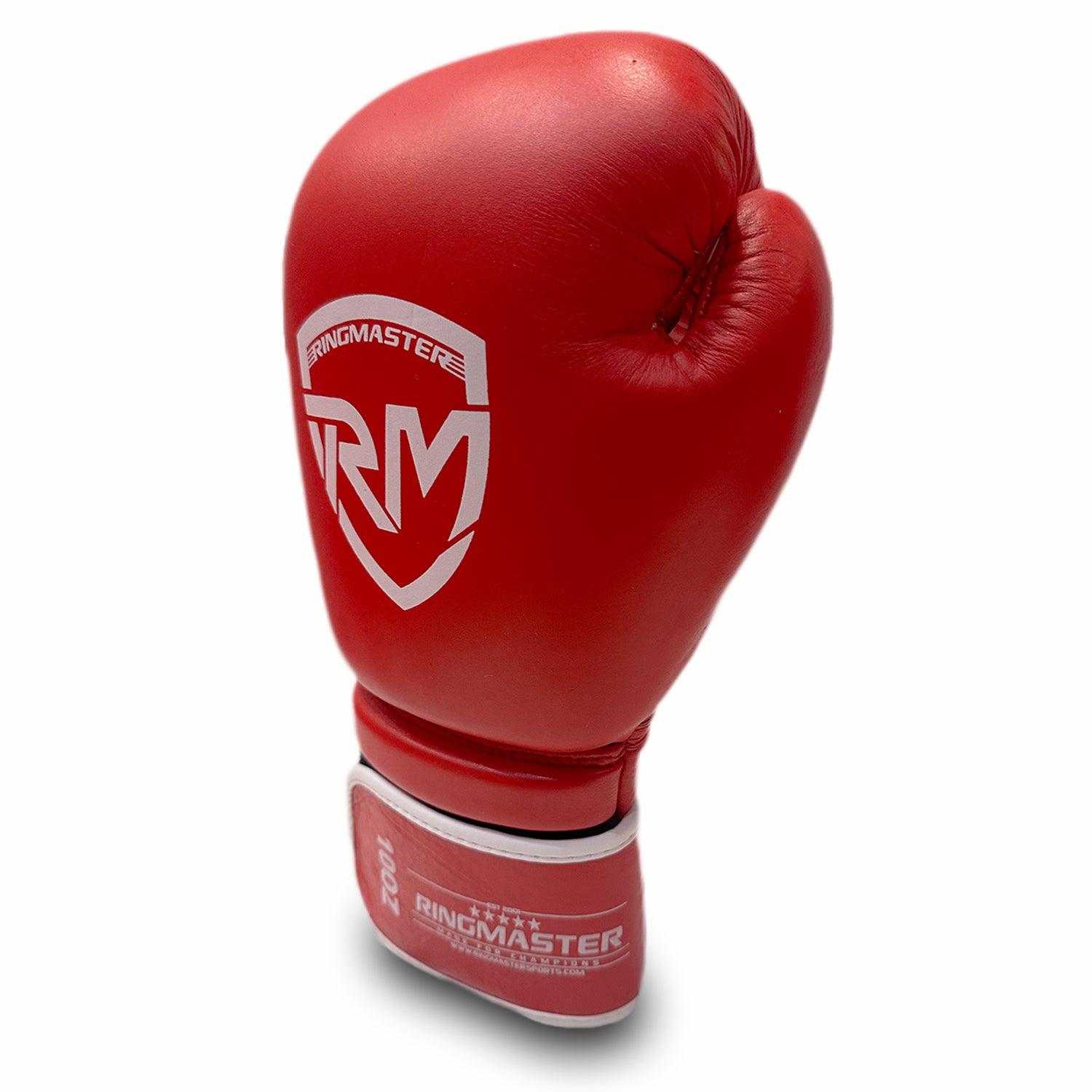 RingMaster Sports Boxing Gloves Champion Series IBA Styled Genuine Leather Red - RINGMASTER SPORTS - Made For Champions