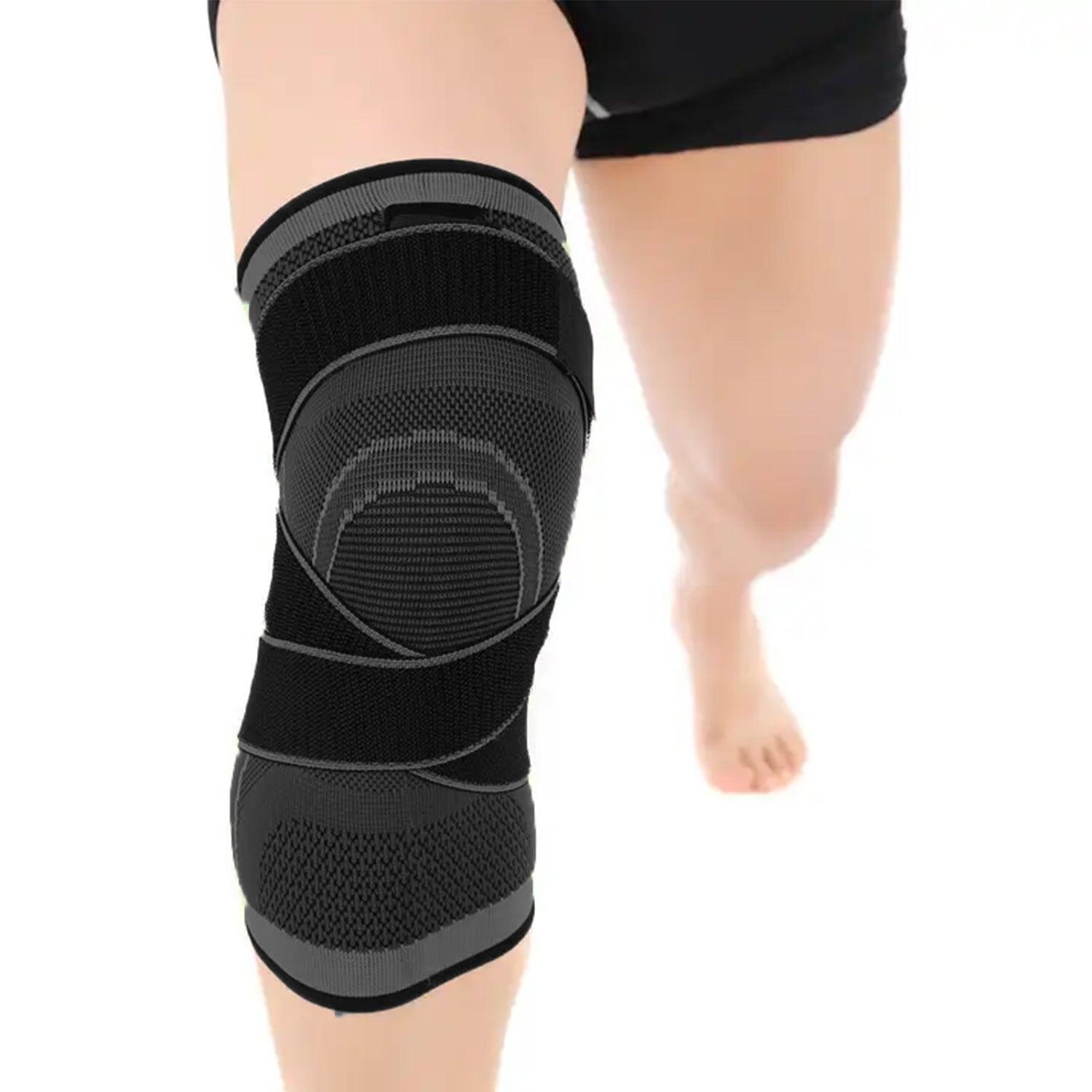 Knee Support Resilient+ Series 1 pc Black Sports, Injury Rehabilitation, Adjustable, 26cm brace, Joint Pain, Arthritis, igament Injury, Meniscus Tear, ACL, MCL, Tendonitis, Running, Squats, Sports, side stabilizers, compression image 1