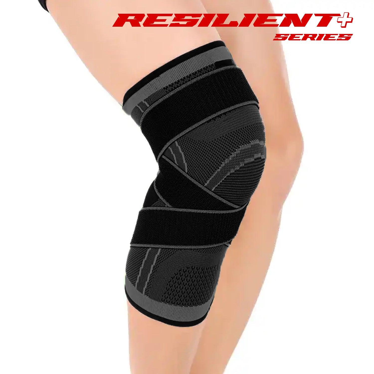 Knee Support Resilient+ Series 1 pc Black Sports, Injury Rehabilitation, Adjustable, 26cm brace, Joint Pain, Arthritis, igament Injury, Meniscus Tear, ACL, MCL, Tendonitis, Running, Squats, Sports, side stabilizers, compression image 2