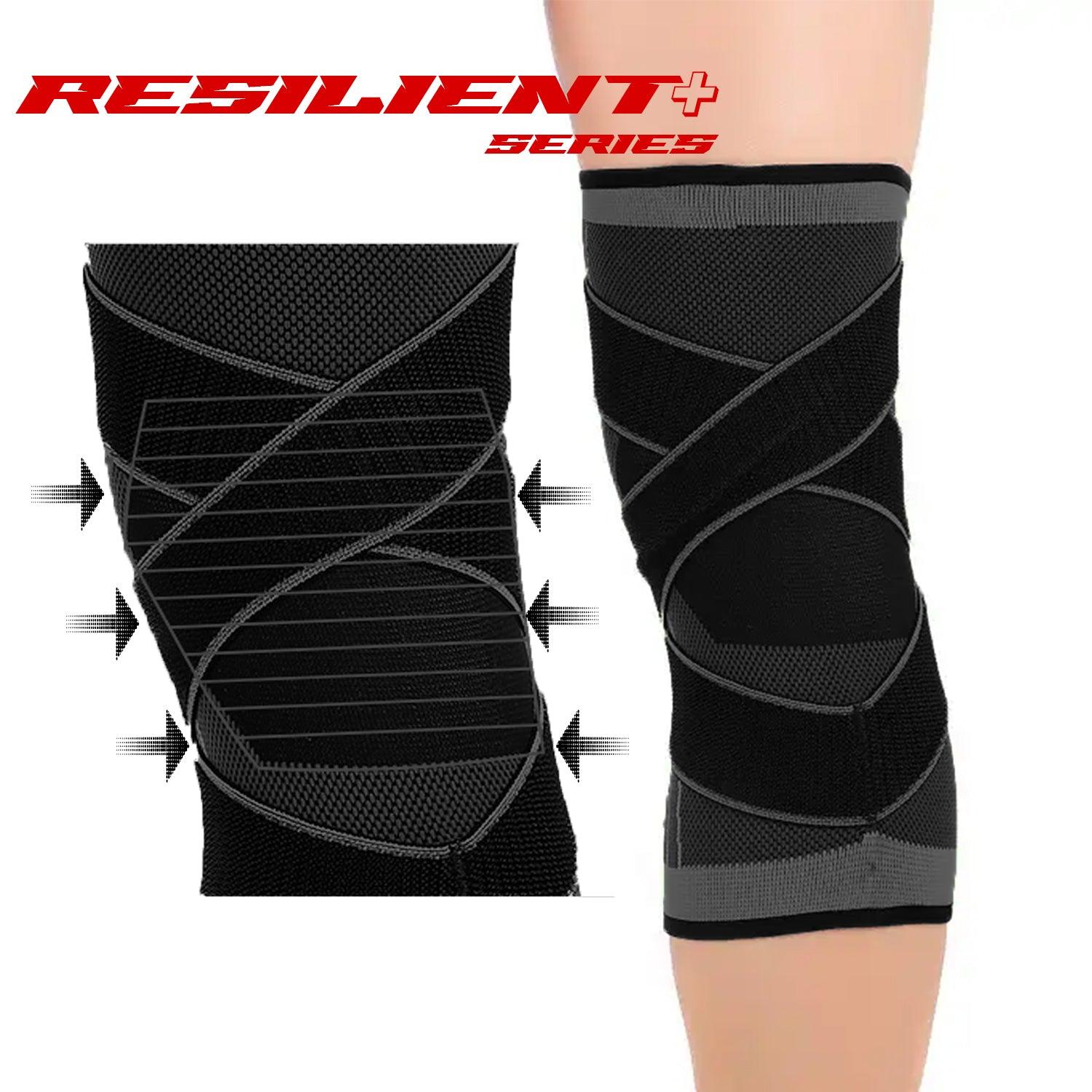 Knee Support Resilient+ Series 1 pc Black Sports, Injury Rehabilitation, Adjustable, 26cm brace, Joint Pain, Arthritis, igament Injury, Meniscus Tear, ACL, MCL, Tendonitis, Running, Squats, Sports, side stabilizers, compression image 6