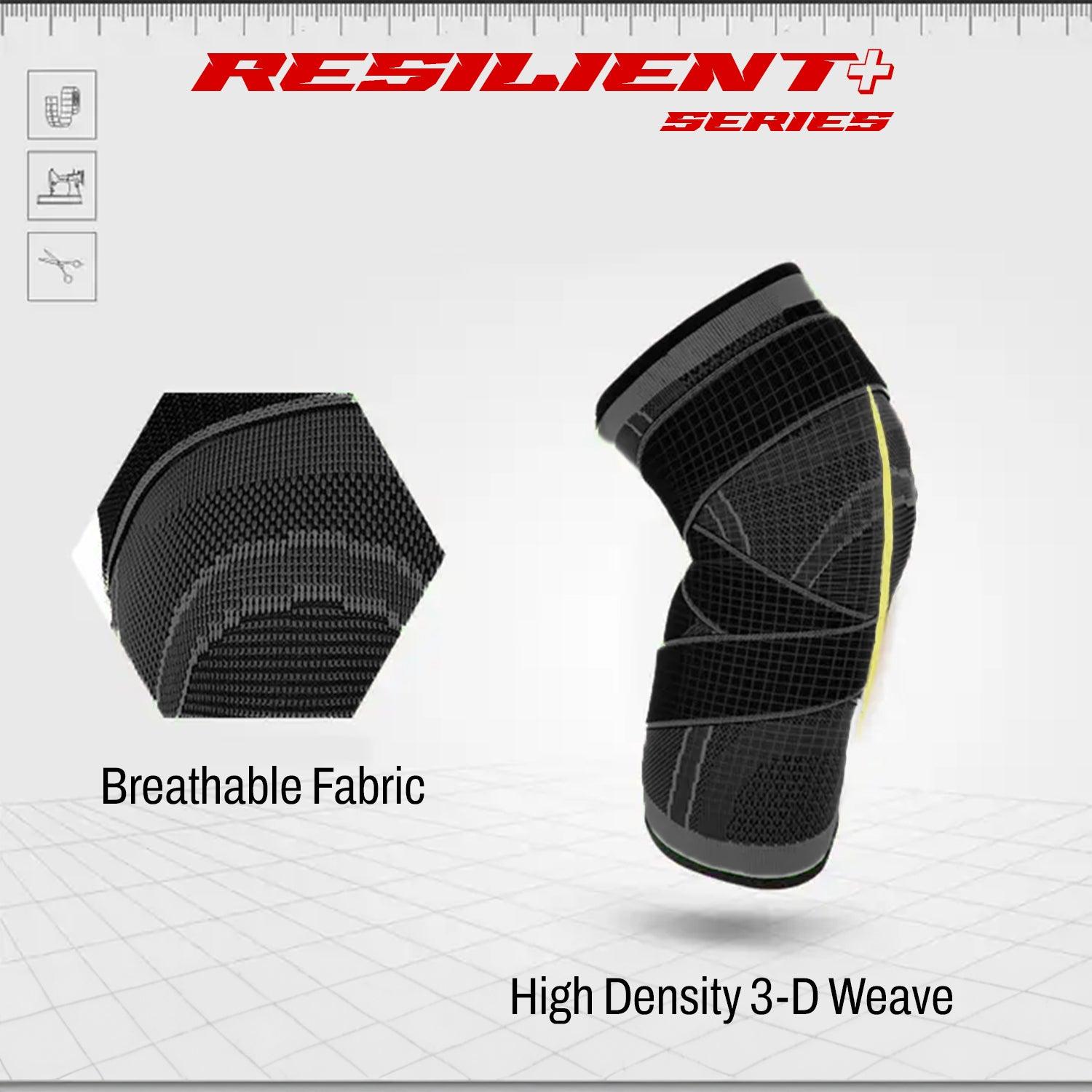 Knee Support Resilient+ Series 1 pc Black Sports, Injury Rehabilitation, Adjustable, 26cm brace, Joint Pain, Arthritis, igament Injury, Meniscus Tear, ACL, MCL, Tendonitis, Running, Squats, Sports, side stabilizers, compression image 5