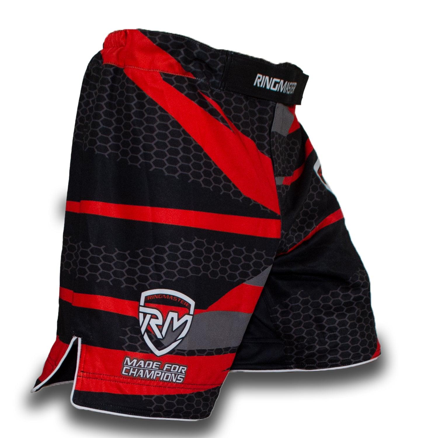 RingMaster Sports Warrior Series MMA Shorts Red & White image 1