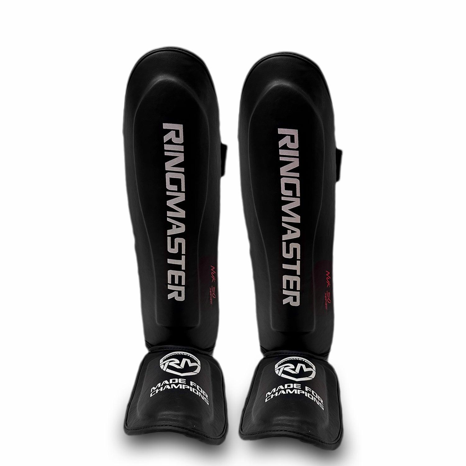 RingMaster Sports Shin Instep Guard Synthetic Leather Black - RINGMASTER SPORTS - Made For Champions