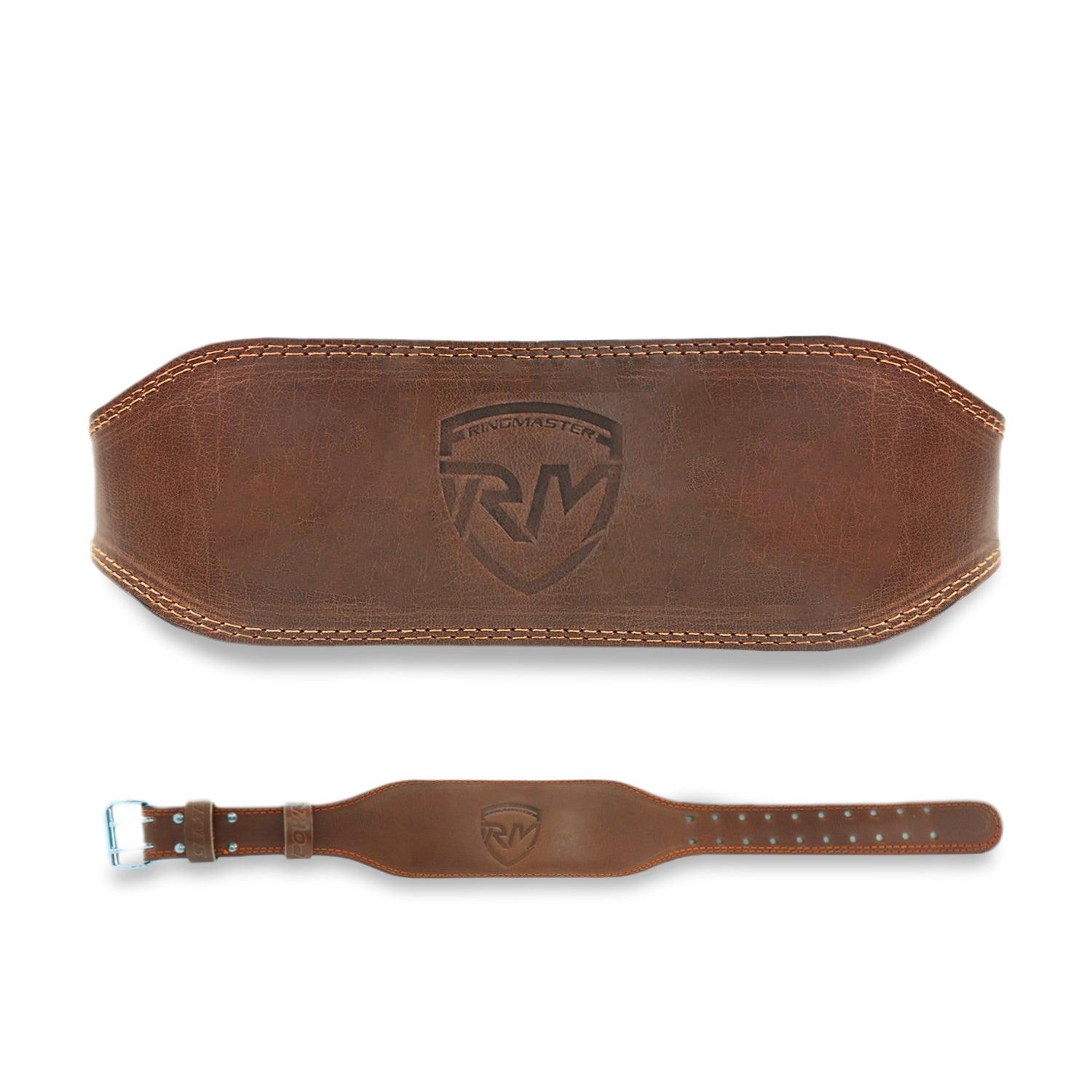 RingMaster Sports Genuine Leather Weight Lifting Gym Belt 4" fitness body building image 1