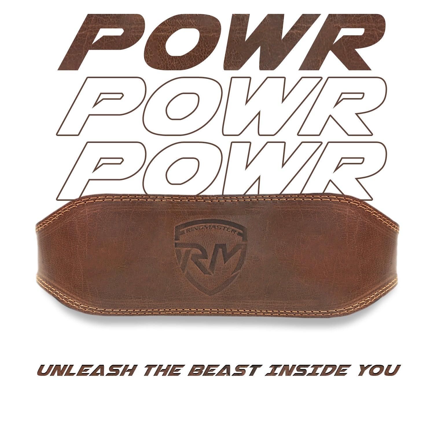 RingMaster Sports Genuine Leather Weight Lifting Gym Belt 4" fitness body building image 2