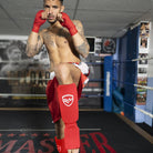 RingMaster Sports Slip-on Elastic Shin & Instep Guards Red - RINGMASTER SPORTS - Made For Champions