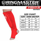 RingMaster Sports Slip-on Elastic Shin & Instep Guards Red - RINGMASTER SPORTS - Made For Champions