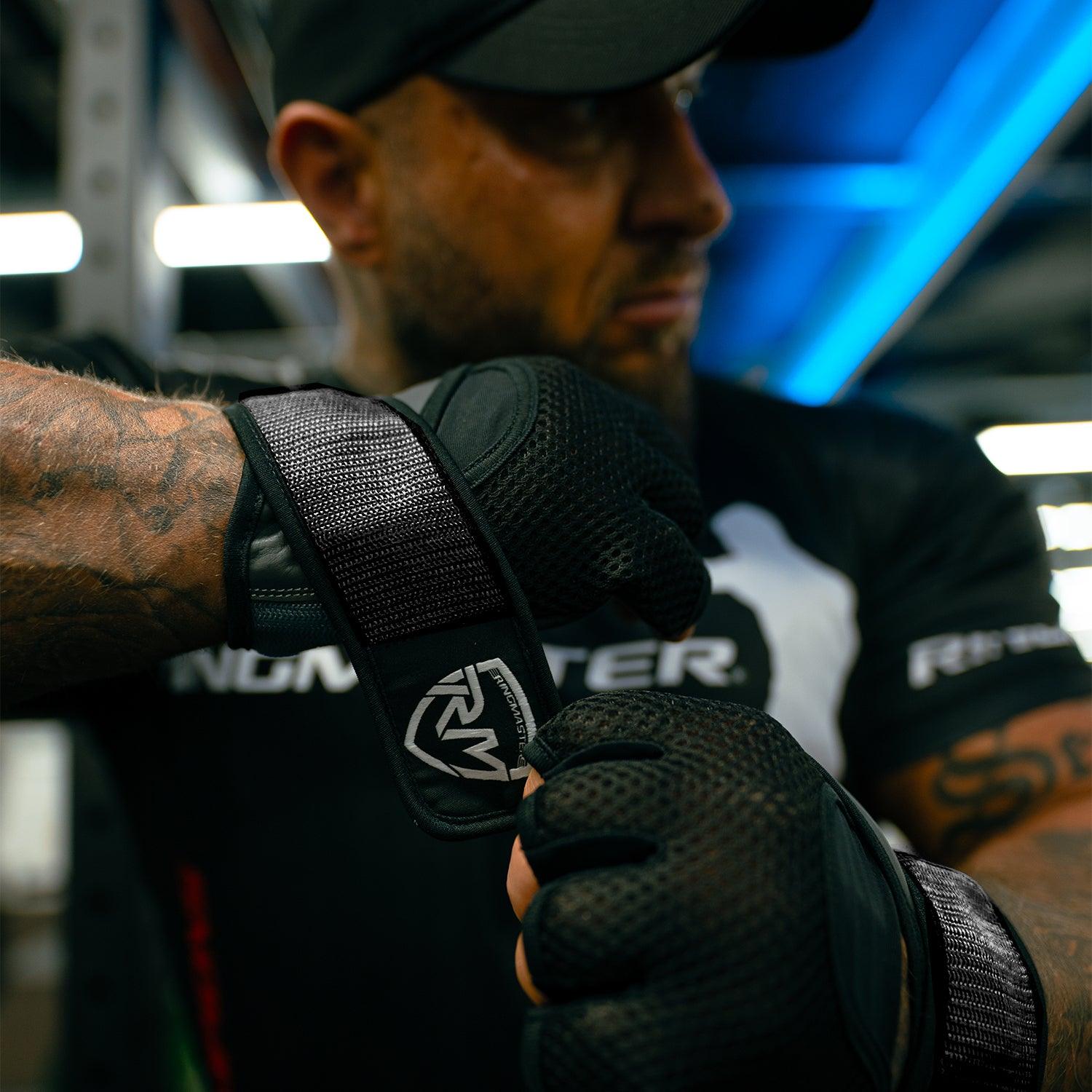 RingMaster Sports Gym Training Gloves Half finger Weightlifting Powr Series Black - RINGMASTER SPORTS - Made For Champions image 4