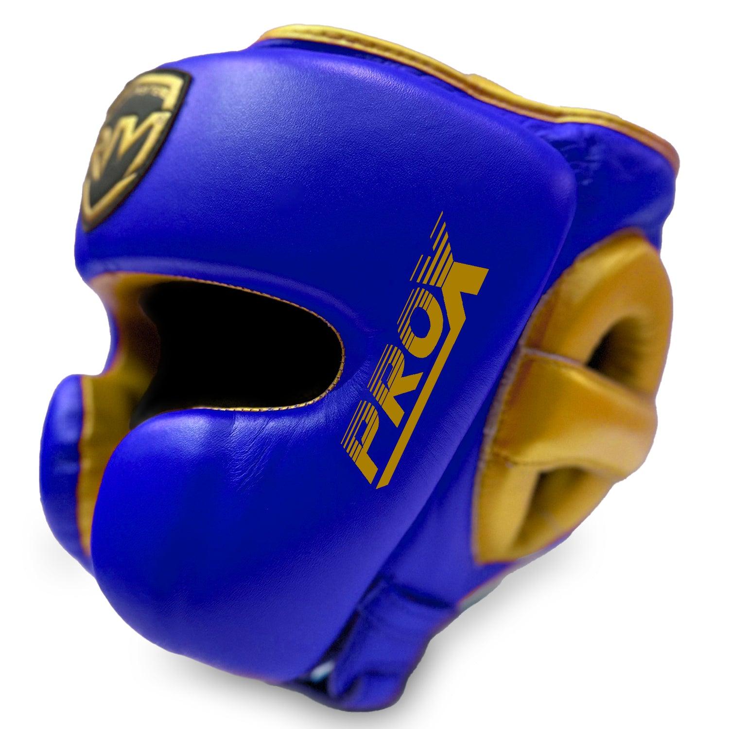 Head guard Boxing, Best boxing head guard, boxing head guard uk, boxing head guard junior, boxing head guard kids, boxing head guard open face, Boxing head guard for sale, face guard boxing, boxing headgear, chin cheek head guard, Head guard Boxing Blue gold, Ringmaster Sports Head guard, Ringmaster Sports Equipment, Ringmaster boxing Equipment