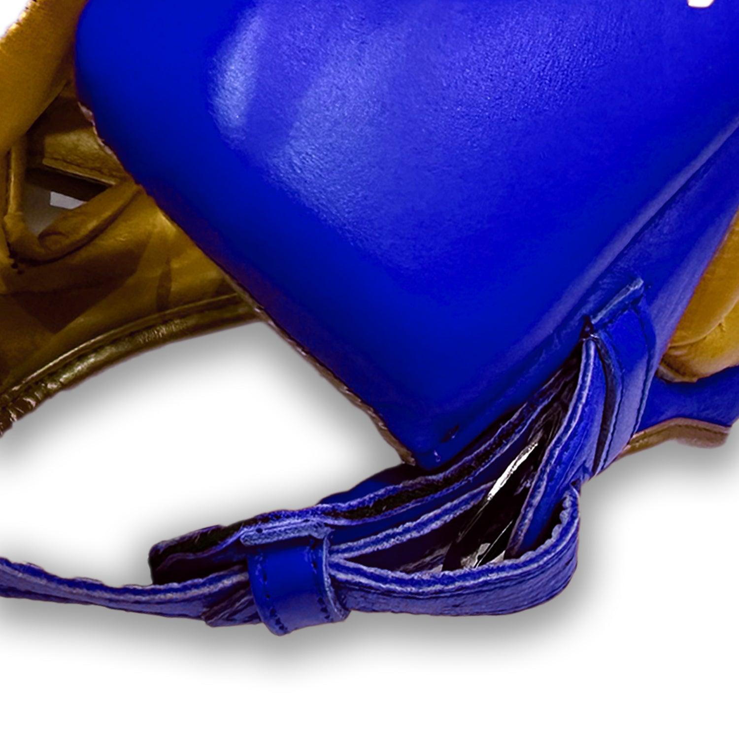 Head guard Boxing, Best boxing head guard, boxing head guard uk, boxing head guard junior, boxing head guard kids, boxing head guard open face, Boxing head guard for sale, face guard boxing, boxing headgear, chin cheek head guard, Head guard Boxing Blue gold, Ringmaster Sports Head guard, Ringmaster Sports Equipment, Ringmaster boxing Equipment