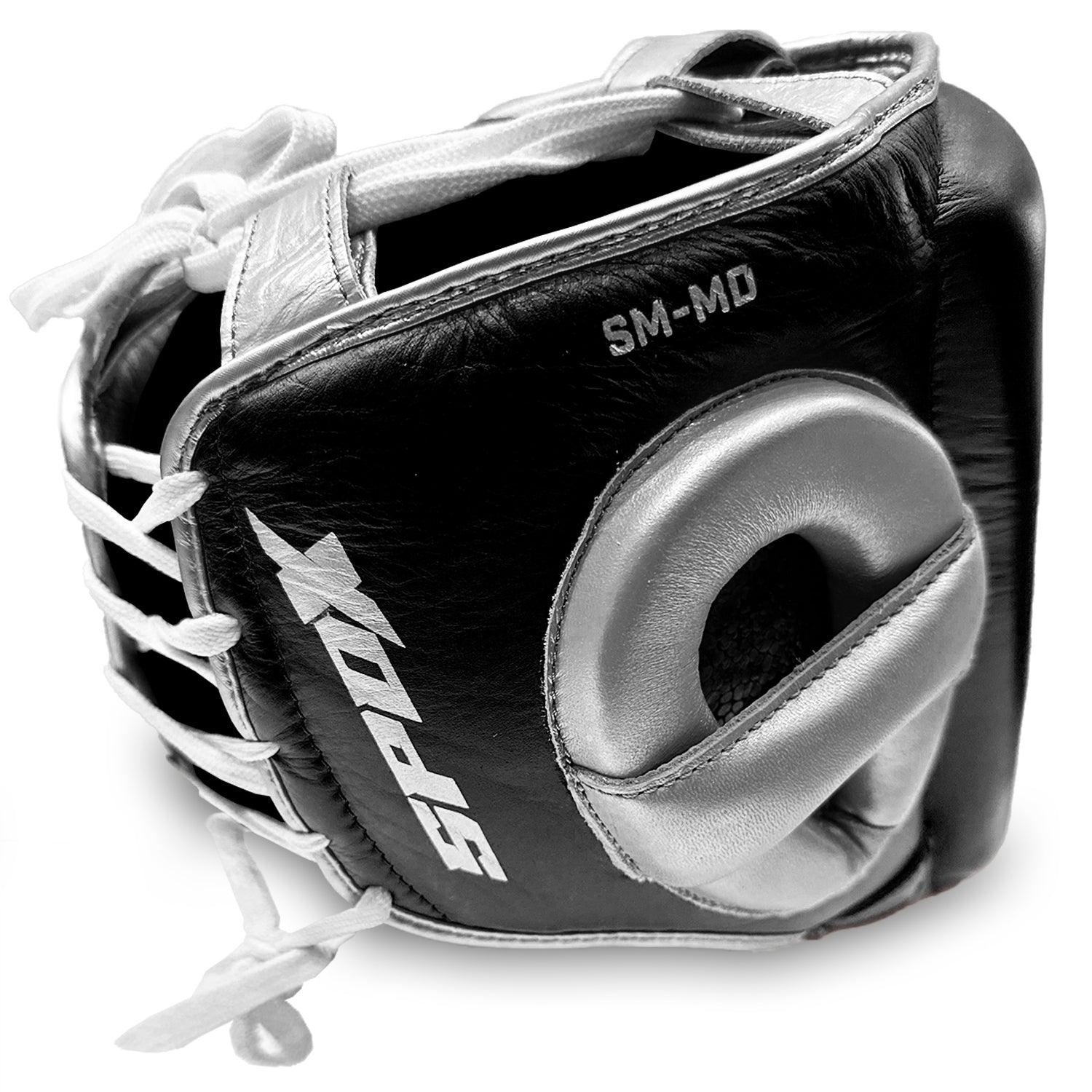 Head guard Boxing, Best boxing head guard, boxing head guard uk, boxing head guard junior, boxing head guard kids, boxing head guard open face, Boxing head guard for sale, face guard boxing, boxing headgear, chin cheek head guard, Head guard Boxing black silver, Ringmaster Sports Head guard, Ringmaster Sports Equipment, Ringmaster boxing Equipment