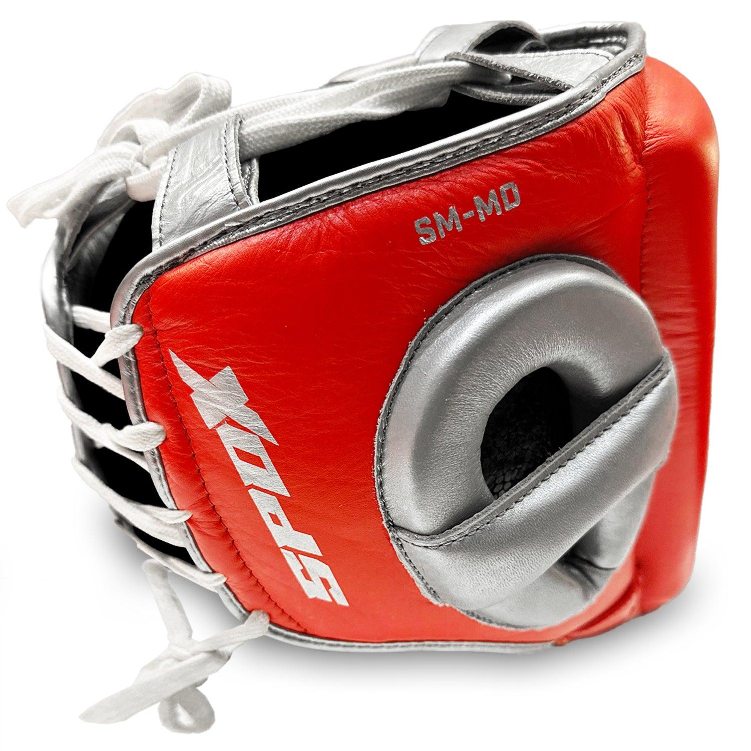 Head guard Boxing, Best boxing head guard, boxing head guard uk, boxing head guard junior, boxing head guard kids, boxing head guard open face, Boxing head guard for sale, face guard boxing, boxing headgear, chin cheek head guard, Head guard Boxing red silver, Ringmaster Sports Head guard, Ringmaster Sports Equipment, Ringmaster boxing Equipment