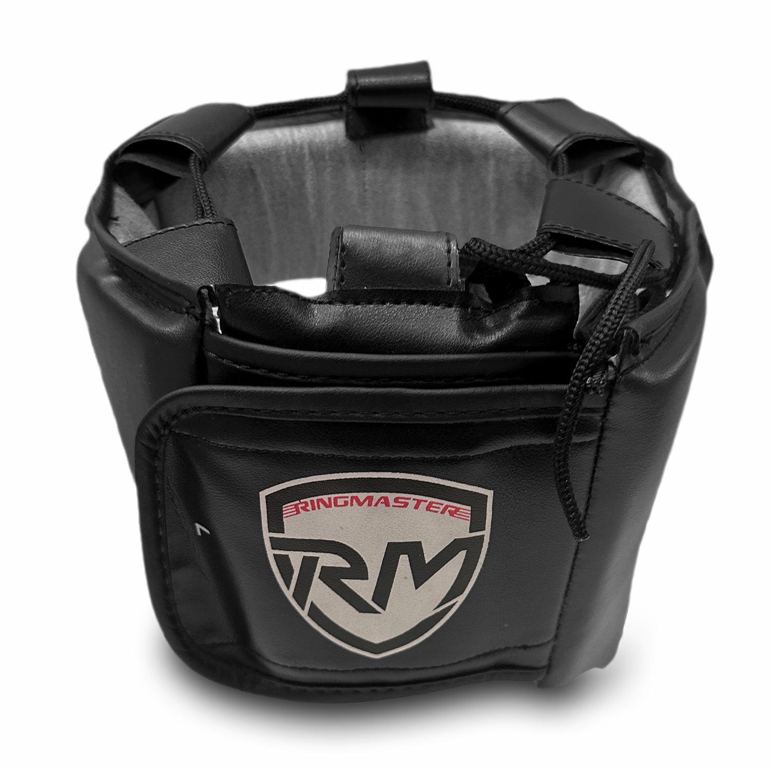 RingMaster Sports Open Face Boxing HeadGuard Box-R Series Black - RINGMASTER SPORTS - Made For Champions