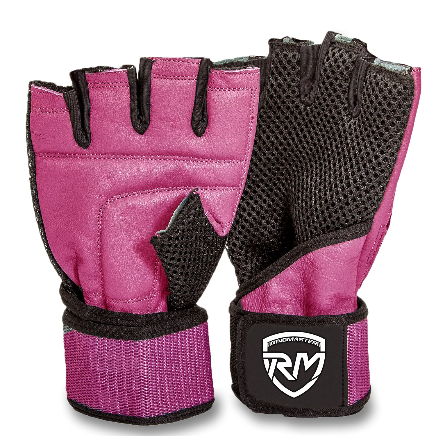 RingMaster Sports Half Finger Gym Training Gloves Weightlifting POWR Series Pink