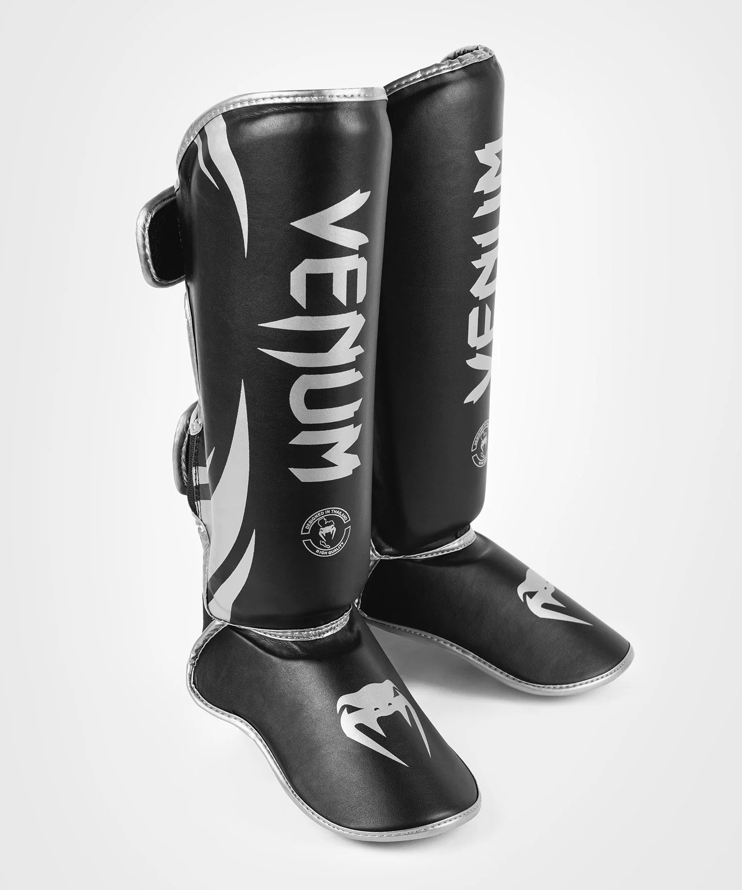 Venum Challenger Standup Shin Guards - Black/Silver Image 1