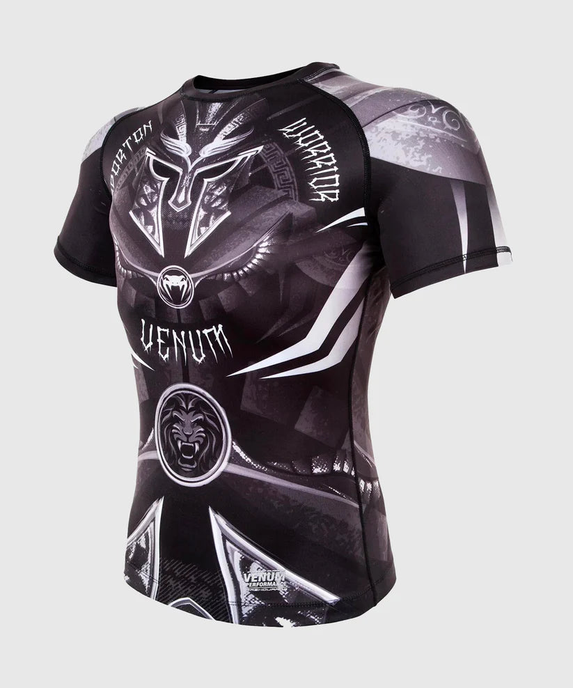 Venum Gladiator 3.0 Rashguard - Black/White - Short Sleeves Image 3