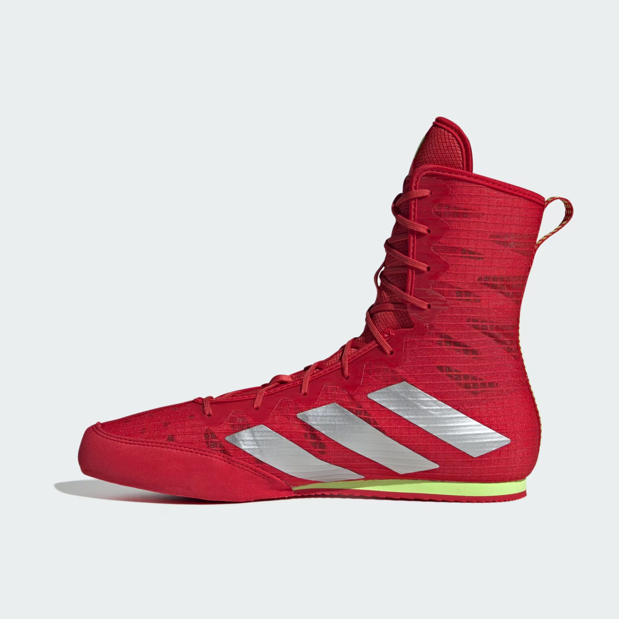 close-up of Adidas Box Hog outsole showing multidirectional grip for fast boxing footwork.