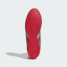 Top view of Adidas Box Hog lightweight boxing boots with lace closure and snug fit.