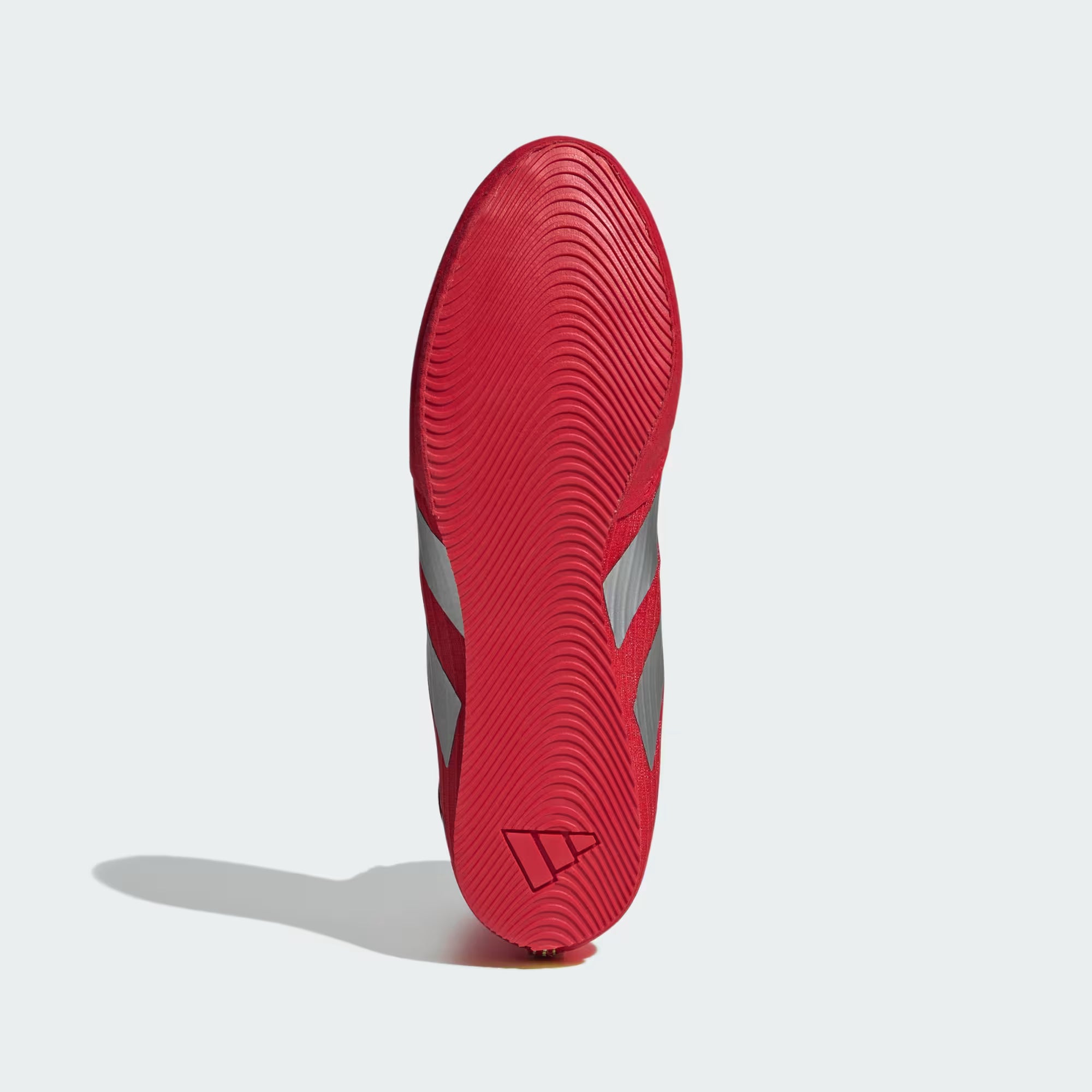 Top view of Adidas Box Hog lightweight boxing boots with lace closure and snug fit.