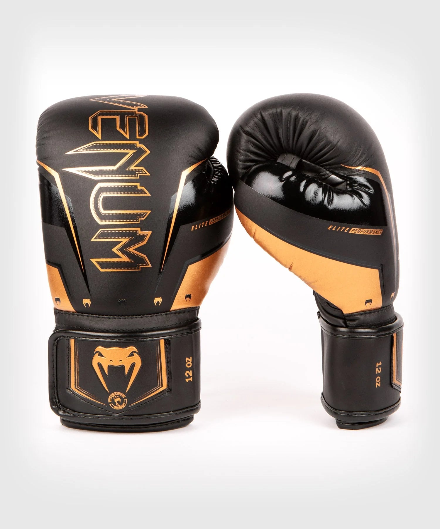 Venum Elite Evo Boxing Gloves - Black/Bronze Image 1
