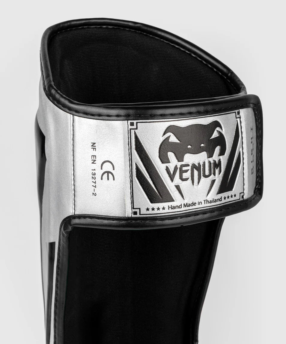 Venum Elite Standup Shinguards - Silver/Black Image 5