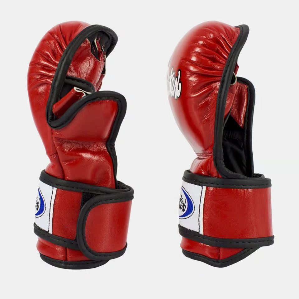 Fairtex MMA gloves red back view wrist support