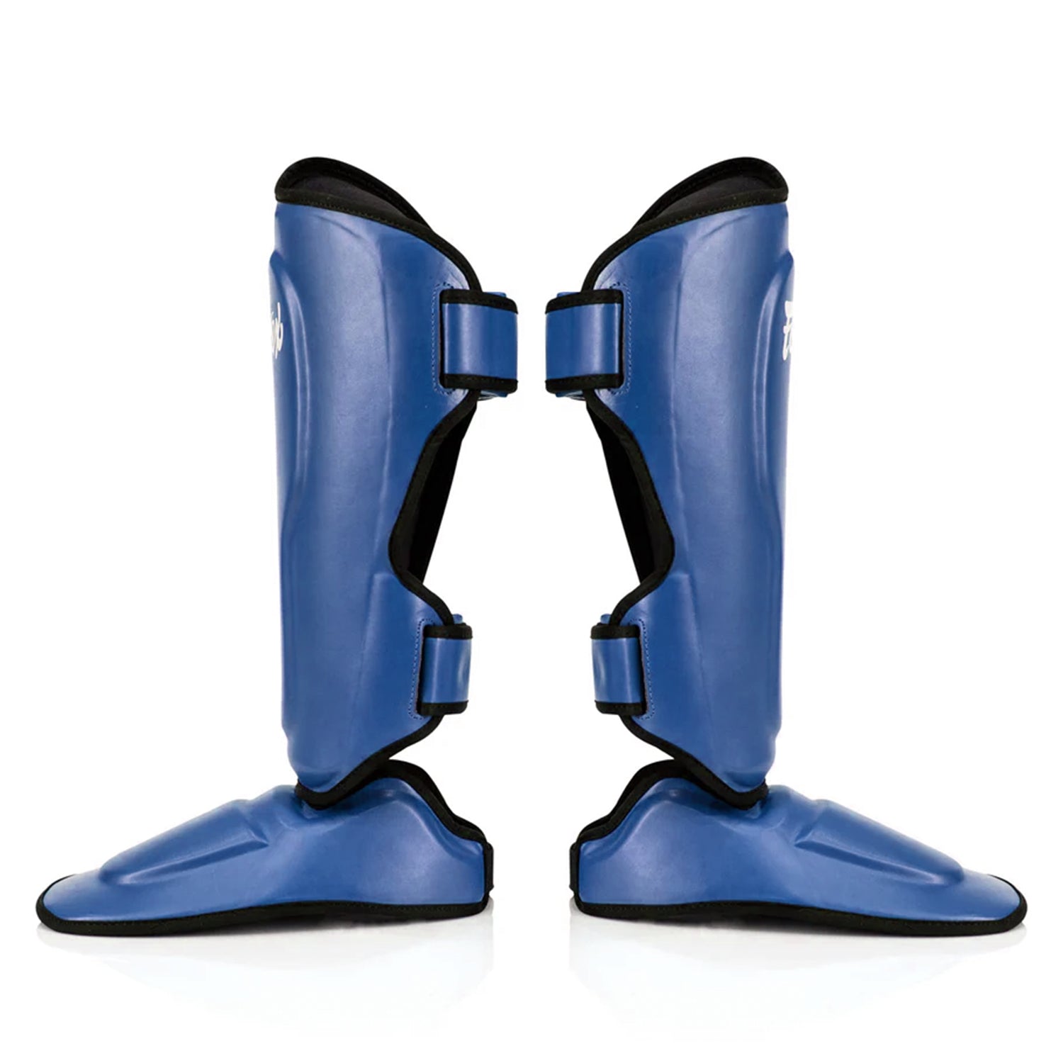 Back view of Fairtex SP9 shin pads with adjustable straps visible