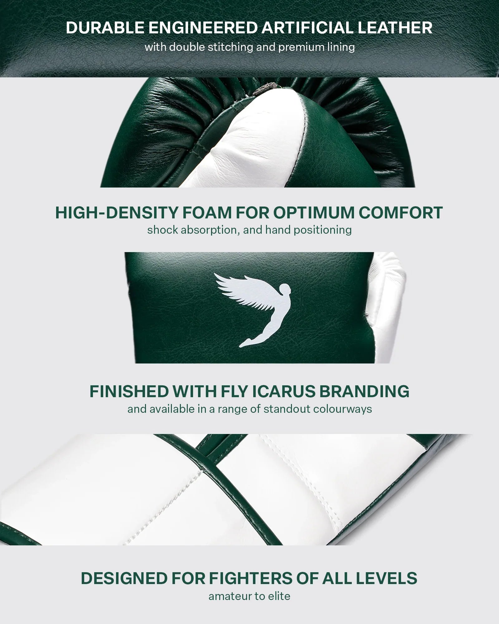 Fly Superloop Pro X2 Pine Green/White gloves used during pad training