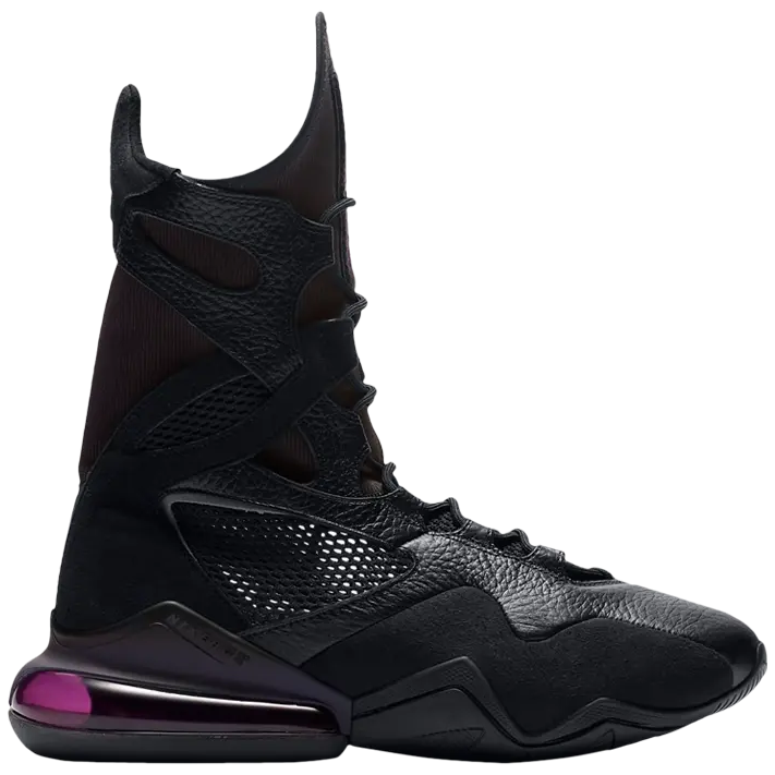 Side profile of Nike Air Max Box Black cardio-boxing trainers