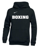 Nike Boxing Hoodie made from soft French Terry fabric with adjustable hood, kangaroo pocket, and Nike Boxing logo on front.