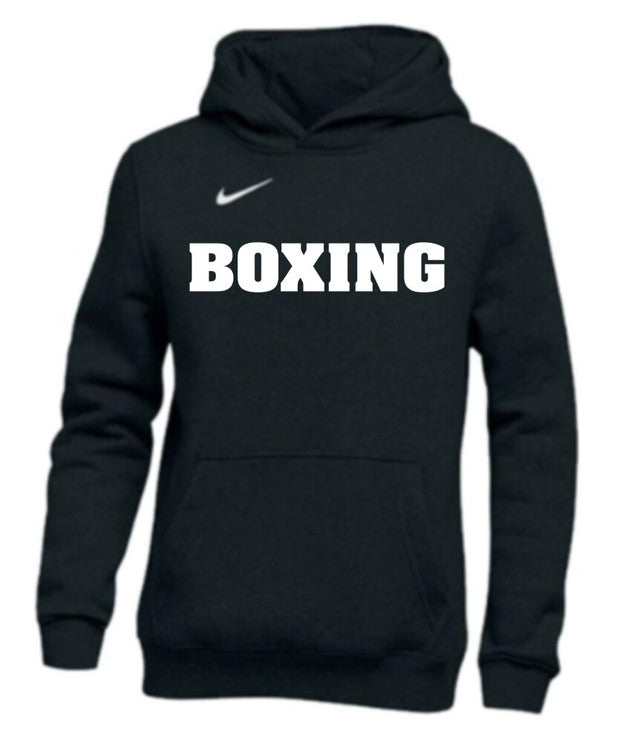 Nike Boxing Hoodie made from soft French Terry fabric with adjustable hood, kangaroo pocket, and Nike Boxing logo on front.